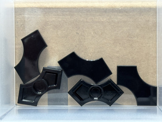 LEGO Parts - Black Tile 2 x 2 2 1 x 1 Curved Cutouts - No 3396 - QTY 5