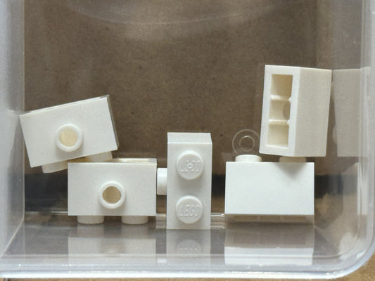 LEGO Parts - White Brick 1 x 2 with Stud on Side - No 86876 - QTY 5