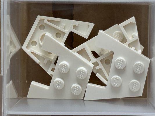 LEGO Parts - White Wedge, Plate 3 x 4 with Stud Notches - No 48183 - QTY 5
