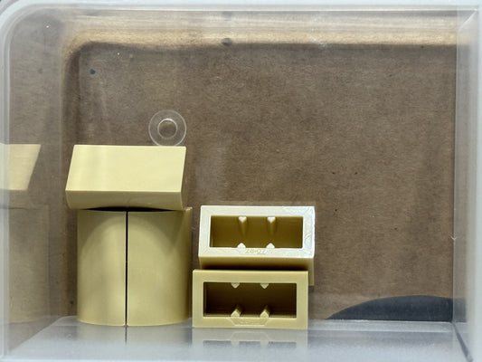 LEGO Parts - Tan Slope, Curved 1 x 2 with Bottom Stud Holder - No 37352 - QTY 5