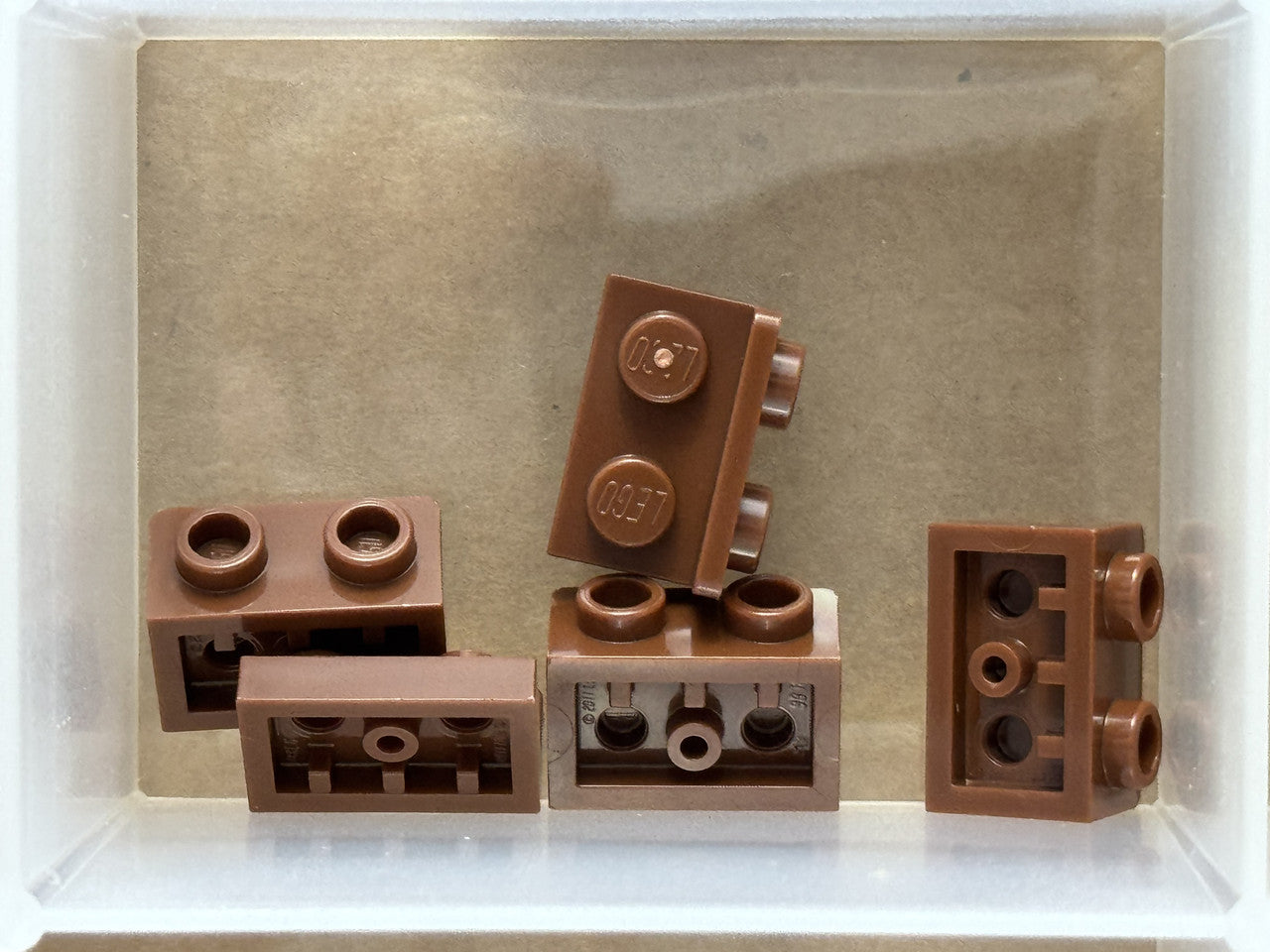 LEGO Parts - Reddish Brown Bracket 1 x 2 - 1 x 2 Inverted - No 99780 - QTY 5