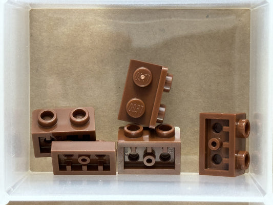 LEGO Parts - Reddish Brown Bracket 1 x 2 - 1 x 2 Inverted - No 99780 - QTY 5