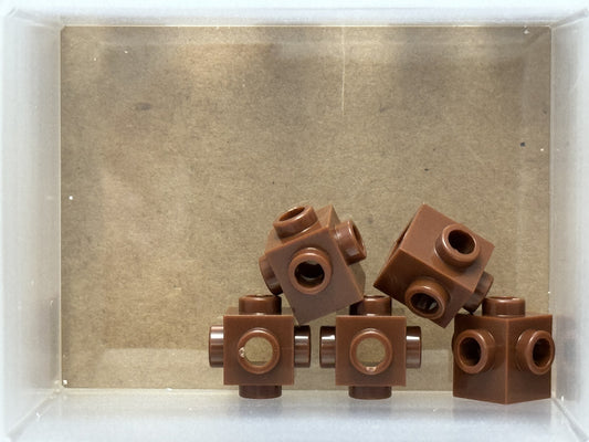 LEGO Parts - Reddish Brown Brick 1 x 1 with Studs on 4 Sides - No 4733 - QTY 5