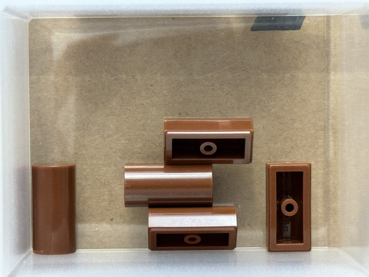 LEGO Parts - Reddish Brown Slope, Curved 1 x 2 x 2/3 Double - No 3563 - QTY 5