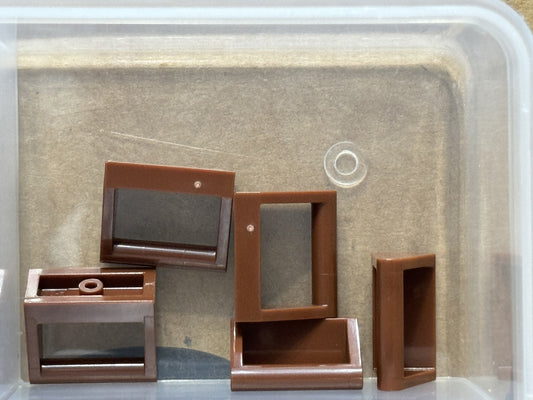 LEGO Parts - Reddish Brown Tile 1 x 2 with Bar Handle - No 2432 - QTY 5