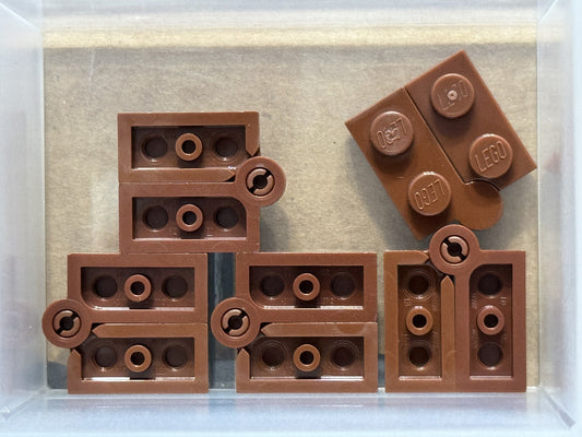 LEGO Parts - Reddish Brown Hinge Plate 1 x 4 Swivel - No 2429c01 - QTY 5