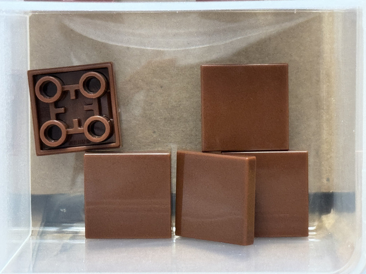 LEGO Parts - Reddish Brown Tile, Modified 2 x 2 Inverted - No 11203 - QTY 5
