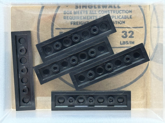 LEGO Parts - Black Plate 1 x 4 - No 3710 - QTY 5
