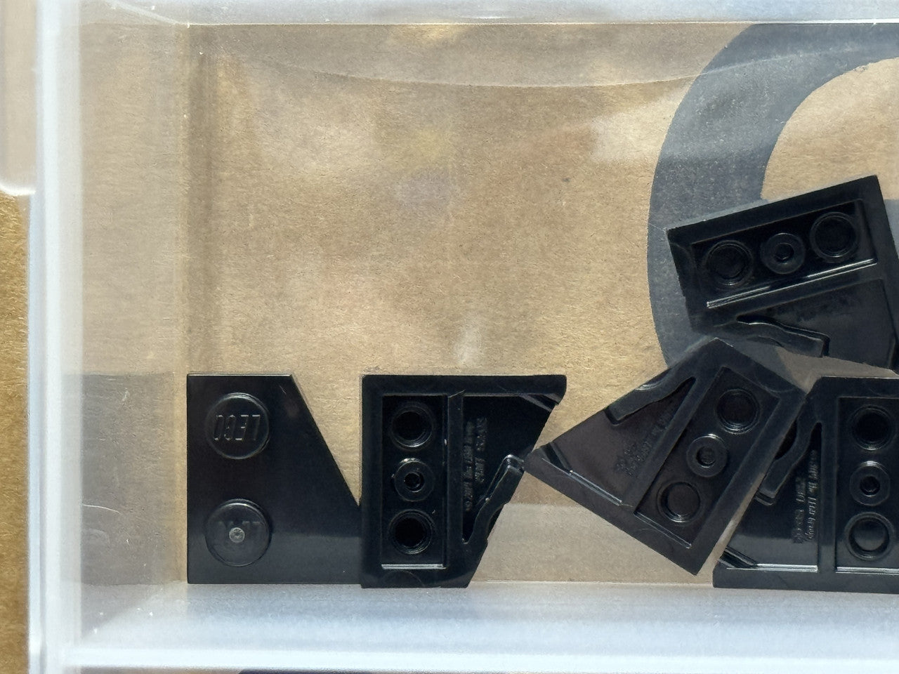 LEGO Parts - Black Wedge, Plate 2 x 2 Right - No 24307 - QTY 5