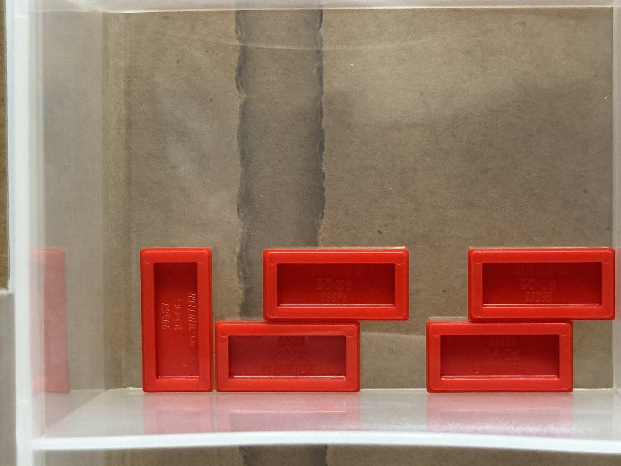 LEGO Parts - Red Minifigure, Utensil Ingot 1 x 2 - No 99563 - QTY 5