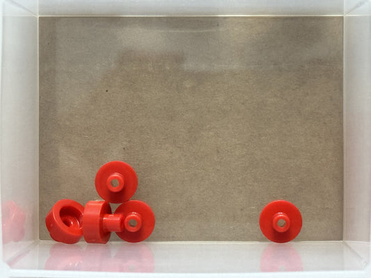 LEGO Parts - Red Tile, Round 1 x 1 Bar Small Pin Hole - No 20482 - QTY 5