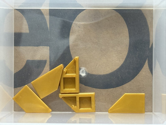 LEGO Parts - Pearl Gold Tile, Modified 1 x 2 Wedge Right - No 5092 - QTY 5