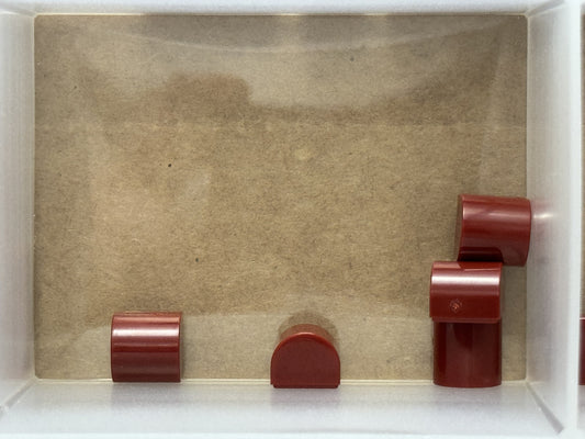LEGO Parts - Dark Red Slope, Curved 1 x 1 x 2/3 Double - No 49307 - QTY 5