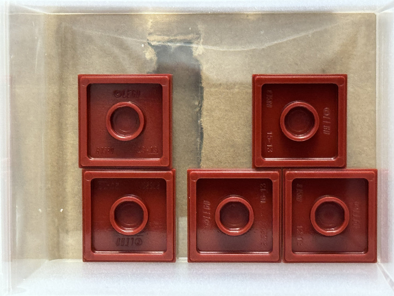 LEGO Parts - Dark Red Plate 2 x 2 1 Stud in Center (Jumper) - No 87580 - QTY 5