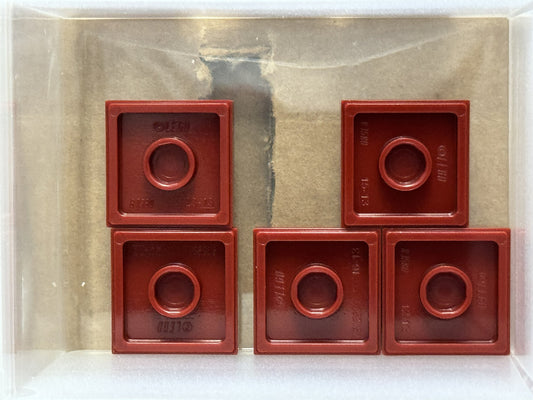 LEGO Parts - Dark Red Plate 2 x 2 1 Stud in Center (Jumper) - No 87580 - QTY 5