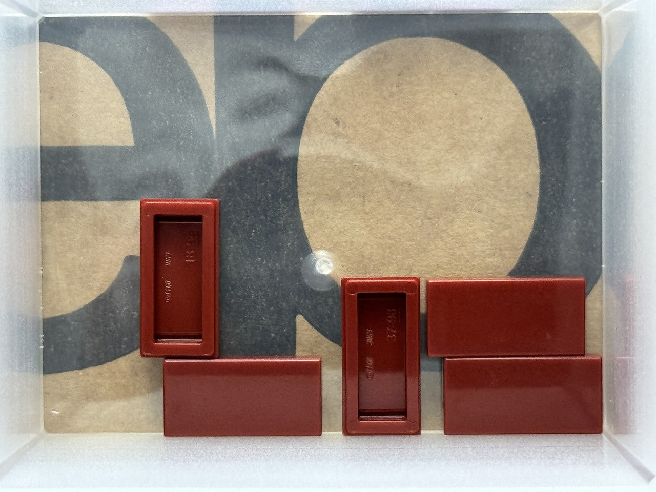 LEGO Parts - Dark Red Tile 1 x 2 - No 3069 - QTY 5