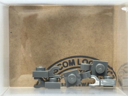 LEGO Parts - Dark Bluish Gray Plate 1 x 1 with Open O Clip - No 61252 - QTY 5