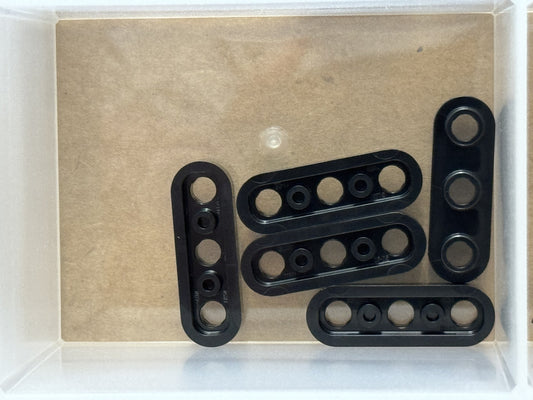 LEGO Parts - Black Plate, Round 1 x 3 with Open Studs - No 77850 - QTY 5