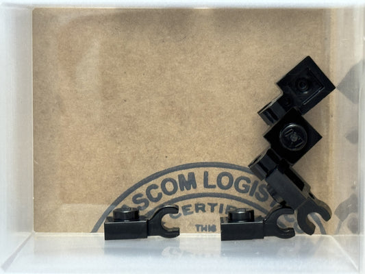 LEGO Parts - Black Plate 1 x 1 with Open O Clip - No 61252 - QTY 5