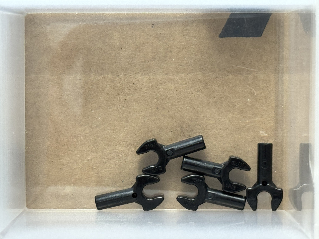 LEGO Parts - Black Bar 1L with Clip Mechanical Claw - No 48729b - QTY 5