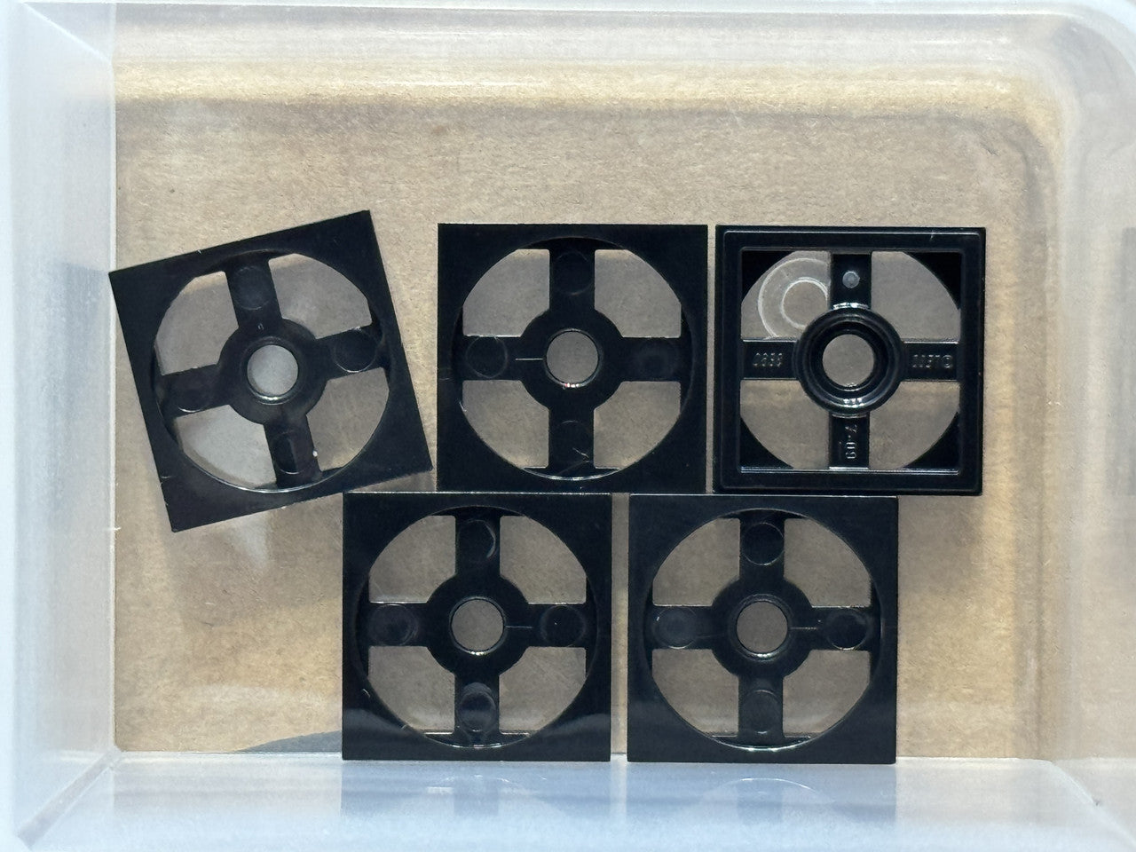 LEGO Parts - Black Turntable 2 x 2 Plate, Base - No 3680 - QTY 5
