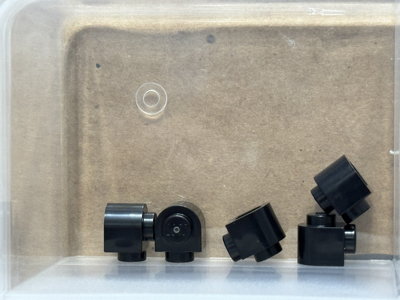 LEGO Parts - Black Brick, Round 1 x 1 x 2/3 Half Stud Side - No 3386 - QTY 5