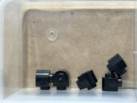 LEGO Parts - Black Brick, Round 1 x 1 x 2/3 Half Stud Side - No 3386 - QTY 5