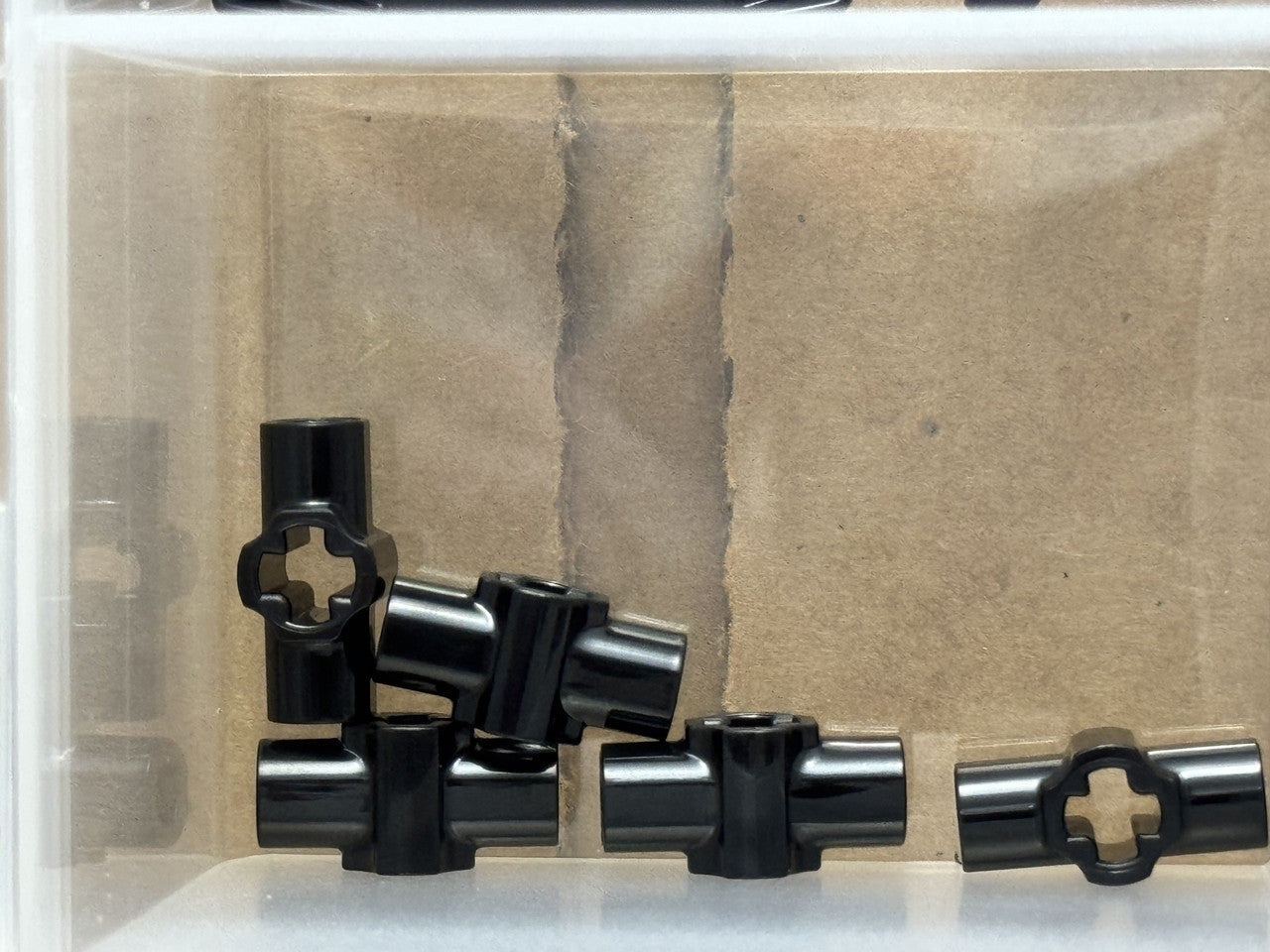 LEGO Parts - Black Technic, Axle Connector Hub 2 Bar Holders - No 24122 - QTY 5