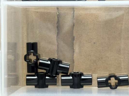 LEGO Parts - Black Technic, Axle Connector Hub 2 Bar Holders - No 24122 - QTY 5