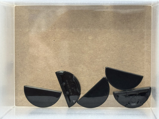 LEGO Parts - Black Tile, Round 1 x 2 Half - No 1748 - QTY 5