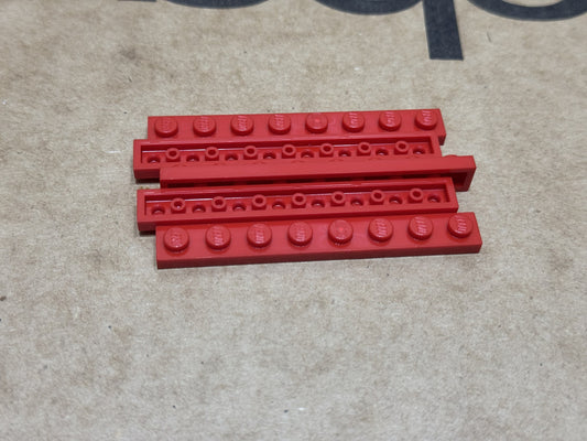 LEGO Parts - Red Plate 1 x 8 - No 3460 - QTY 5