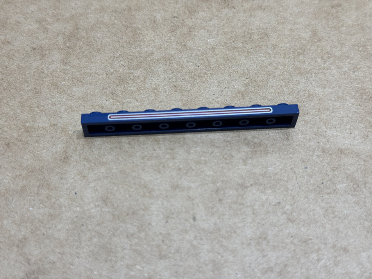 LEGO Parts - Dark Blue Plate 1 x 8 Taillight Bar - No 3460pb02 - QTY 1