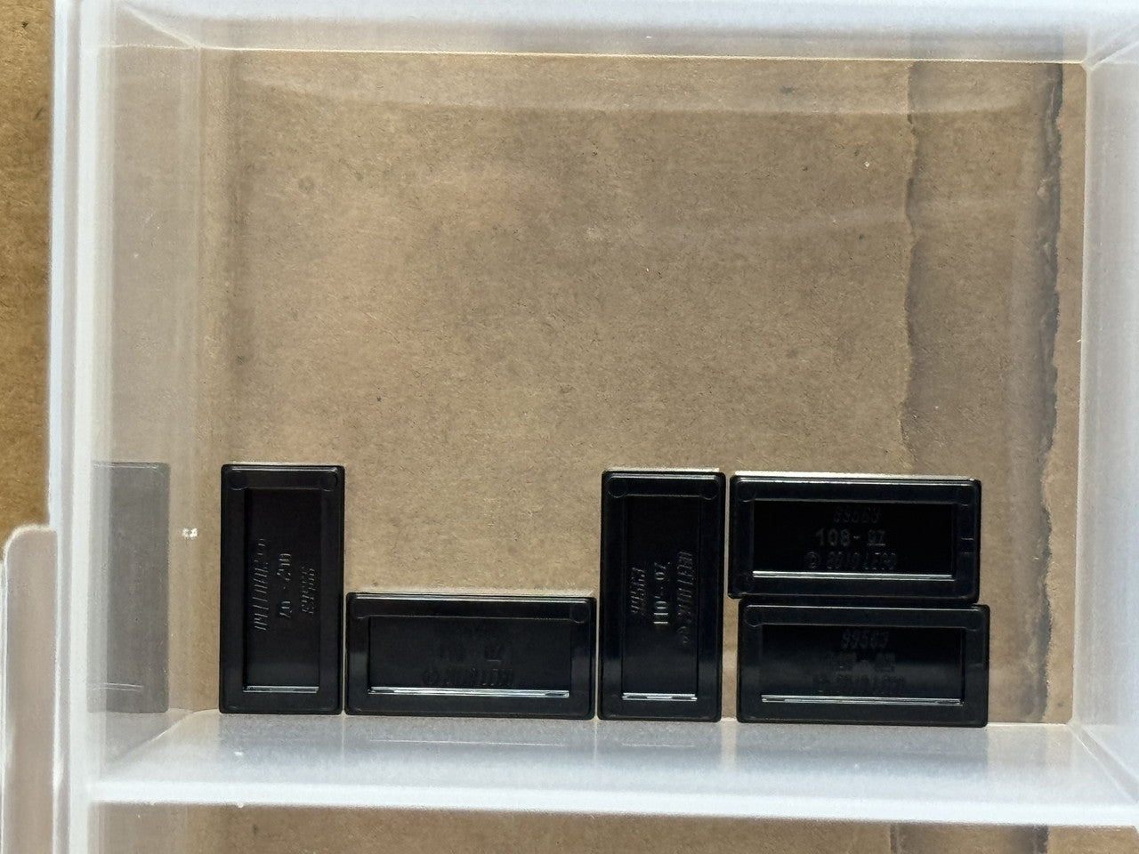 LEGO Parts - Black Minifigure, Utensil Ingot 1 x 2 - No 99563 - QTY 5