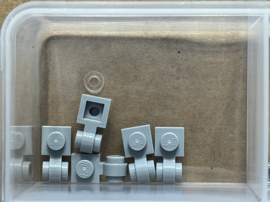 LEGO Parts - Light Bluish Gray Plate 1 x 1 Light Attachment - No 4081b - QTY 5