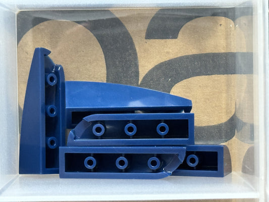 LEGO Parts - Dark Blue Slope, Curved 4 x 1 Left - No 7206 - QTY 5