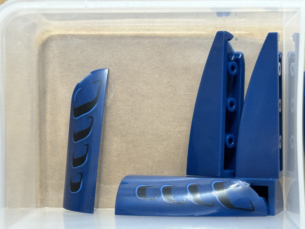 LEGO Parts - Dark Blue Slope, Curved 4 x 1 Left Air Vents - No 7206pb002 - QTY 5