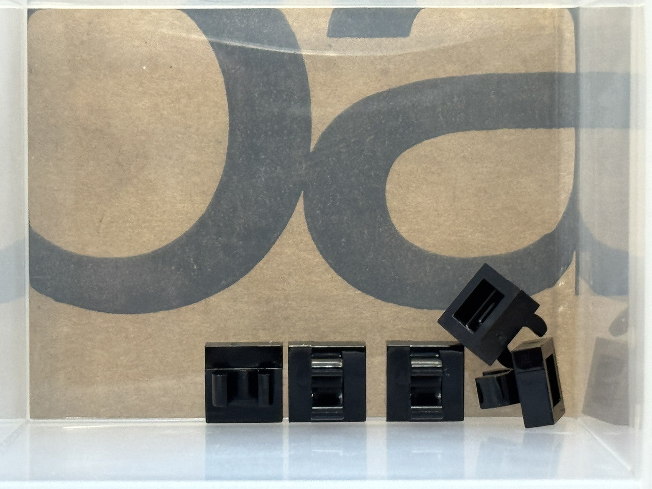 LEGO Parts - Black Tile, Modified 1 x 1 with Open O Clip - No 15712 - QTY 5