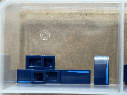 LEGO Parts - Dark Blue Slope, Curved 2 x 1 Stripe Left - No 11477pb253L - QTY 5