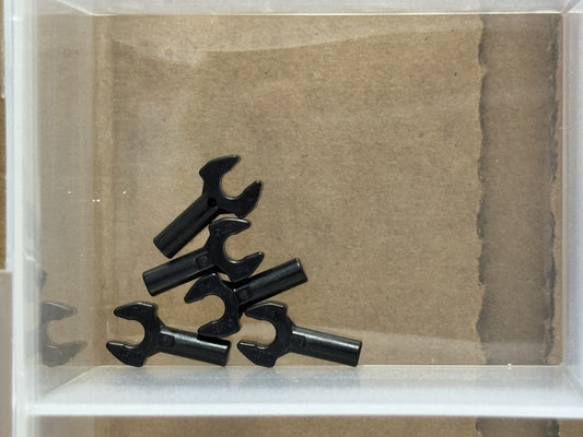 LEGO Parts - Black Bar 1L with Clip Mechanical Claw - No 48729b - QTY 5