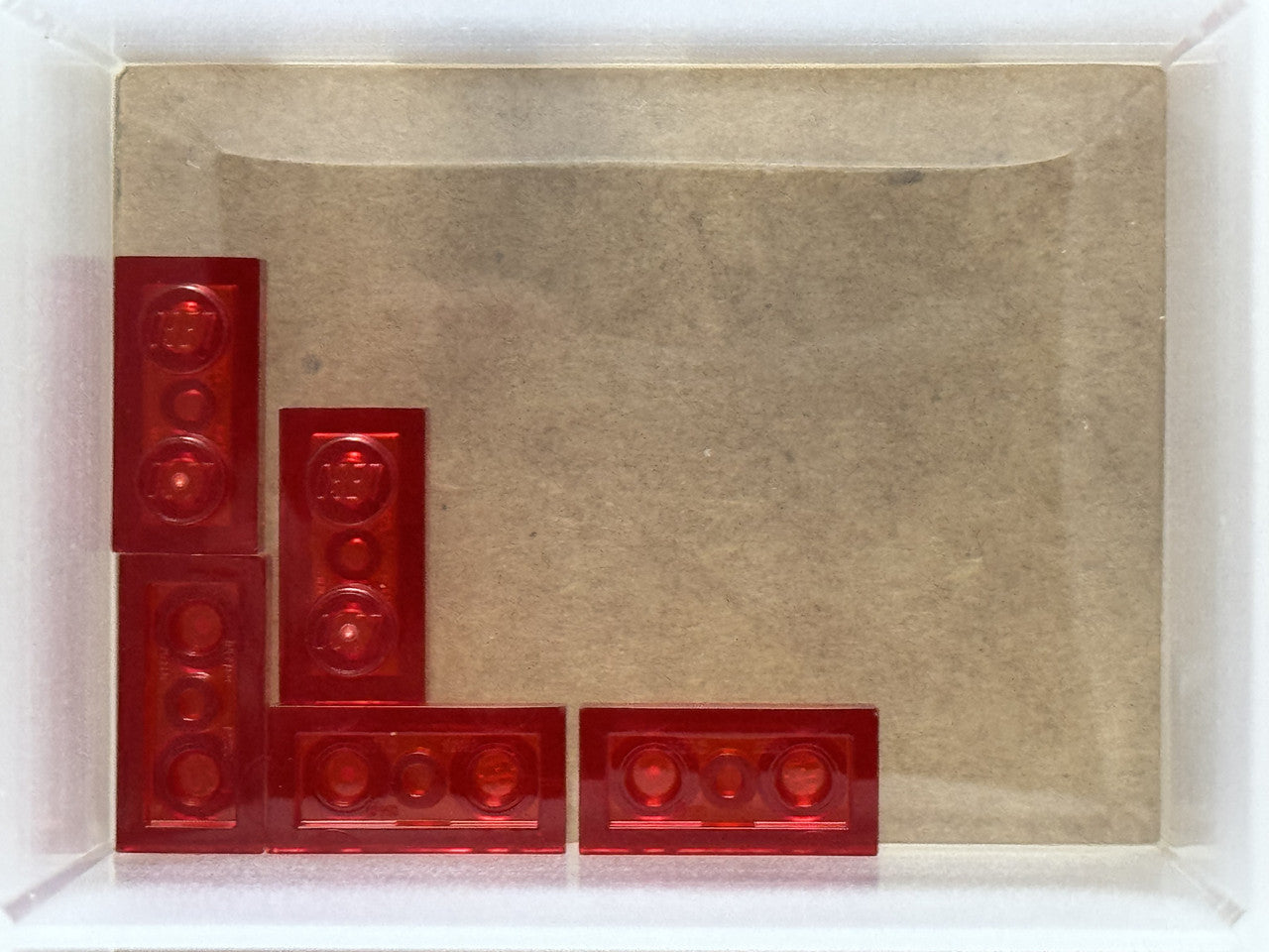 LEGO Parts - Trans-Red Plate 1 x 2 - No 3023 - QTY 5