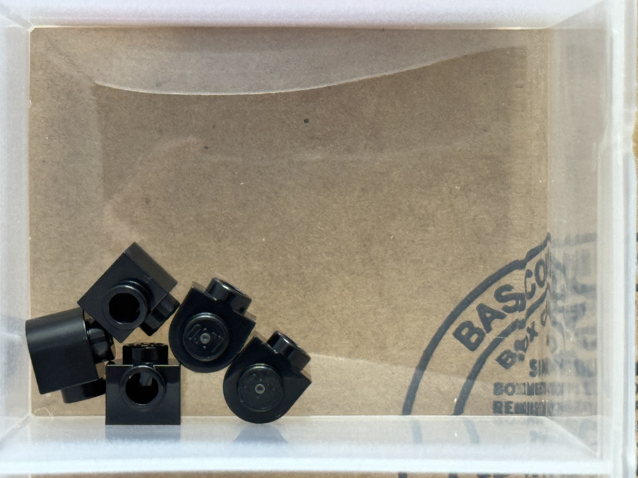 LEGO Parts - Black Brick, Round 1 x 1 Half Circle Stud Side - No 3386 - QTY 5