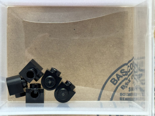 LEGO Parts - Black Brick, Round 1 x 1 Half Circle Stud Side - No 3386 - QTY 5