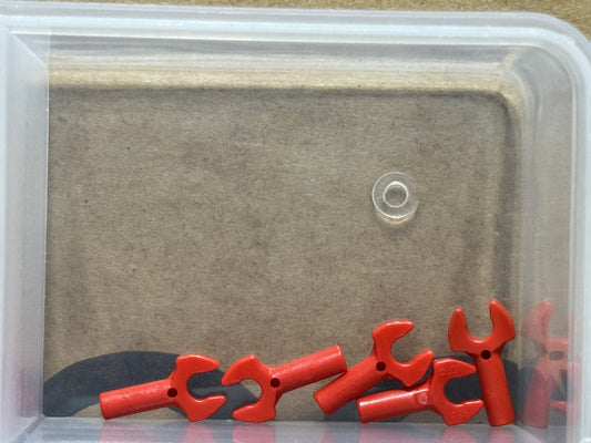 LEGO Parts - Red Bar 1L with Clip Mechanical Claw - No 48729b - QTY 5