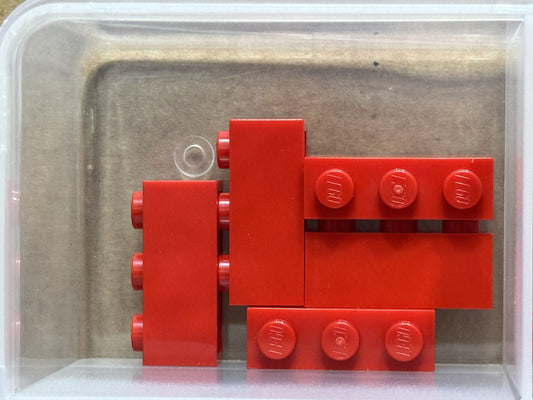 LEGO Parts - Red Brick 1 x 3 - No 3622 - QTY 5