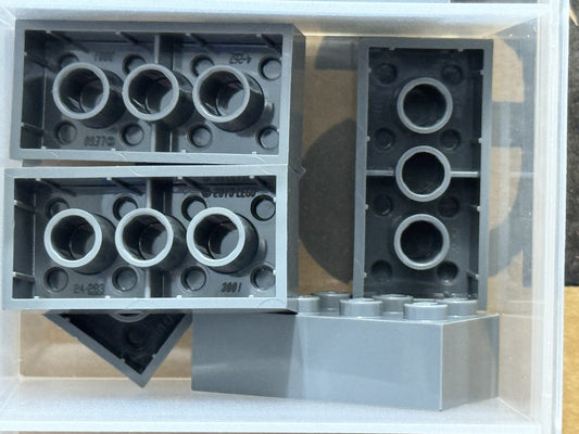 LEGO Parts - Dark Bluish Gray Brick 2 x 4 - No 3001 - QTY 5