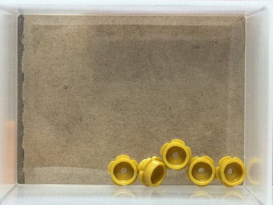 LEGO Parts - Pearl Gold Plate, Round 1 x 1 Flower Edge - No 24866 - QTY 5