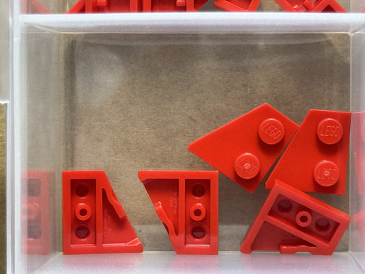 LEGO Parts - Red Wedge, Plate 2 x 2 Left - No 24299 - QTY 5