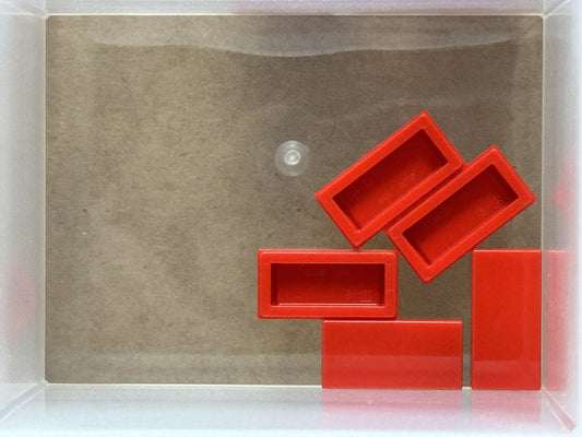 LEGO Parts - Red Tile 1 x 2 - No 3069 - QTY 5
