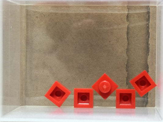 LEGO Parts - Red Plate 1 x 1 - No 3024 - QTY 5
