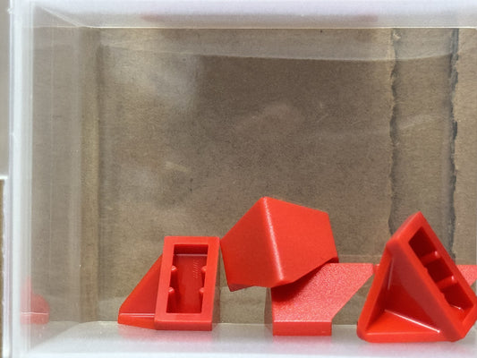 LEGO Parts - Red Slope 45 2 x 1 Double / Inverted - No 3049c - QTY 5